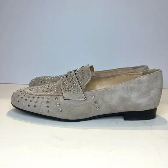 Ron White Kaysen Cashmere Suede Studded Loafer in Gray Size 9‎ (39.5) NWOB - Picture 9 of 10